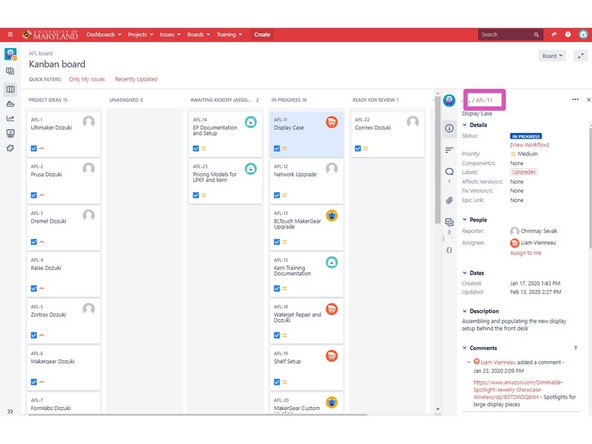 If the board feels a bit crowded for your liking, you can click on 'only my issues' to see just the issues you've been assigned