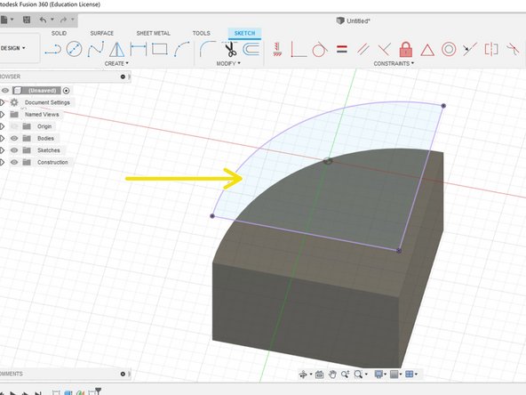 The project tool is located under the &quot;Create&quot; drop-down menu in the sketch toolbar