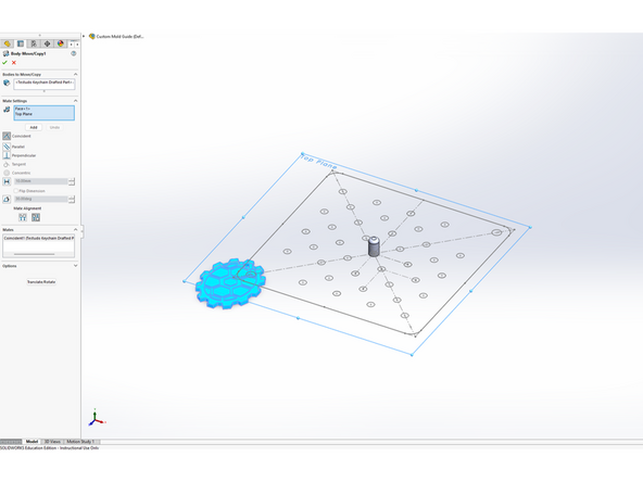 Insert your drafted part using the 'Insert Part' feature.