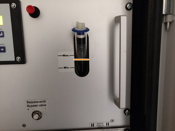 The water level should be between the marked levels