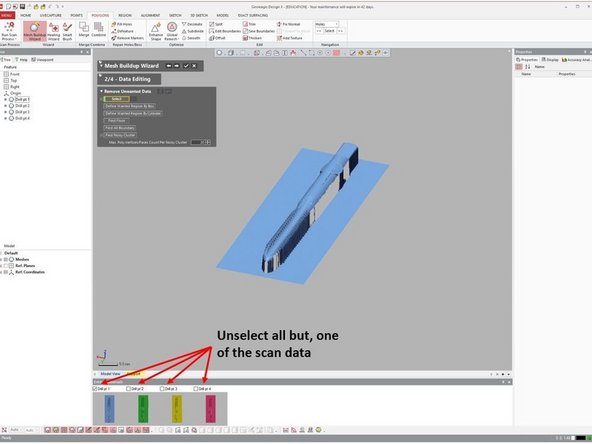 For the data editing, it is recommended that you do it one scan at a time
