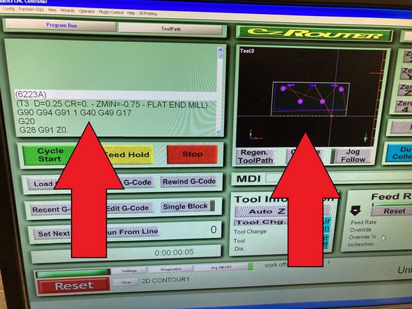 Make sure the image generated is showing an accurate depiction of your tool path.