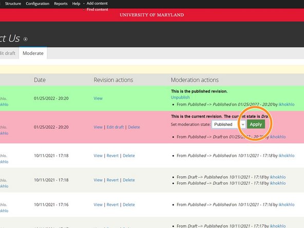 Change &quot;Needs Review&quot; to &quot;Published&quot;