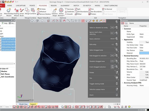 Use Mesh Buildup Wizard for combining multiple scan results