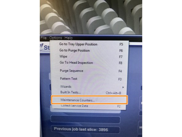 Options -&gt; Maintenance Counters