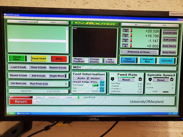 To load G-Code, simply find the file on the removable drive, and drag it over the MACH software, and release it.