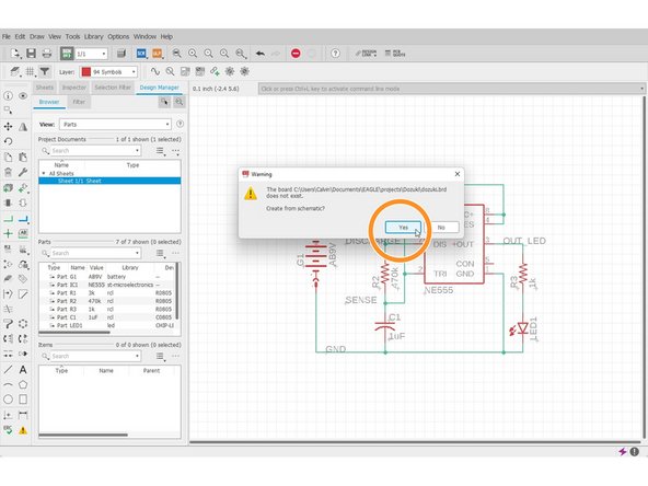 Click &quot;Generate/Switch to board&quot;