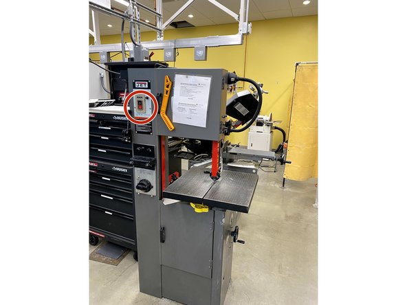 The first machine is the Vertical Bandsaw.
