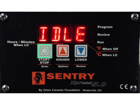 From the IDLE screen, press the GREEN button (START/STOP or Enter)
