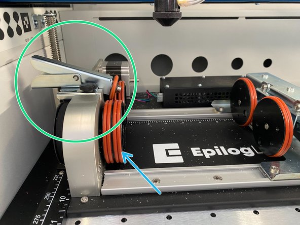 There is an optional rim clamp which is useful for objects such as pint glasses or cups. This is not necessary for all rotary engraving, but it can contribute to a better rotation depending on the shape of the object.
