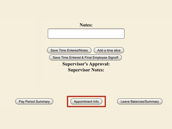 Click Appointment Info to see information about your employment