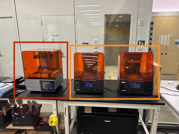 Formlabs machines in the front room of the AFL next to the scanner.