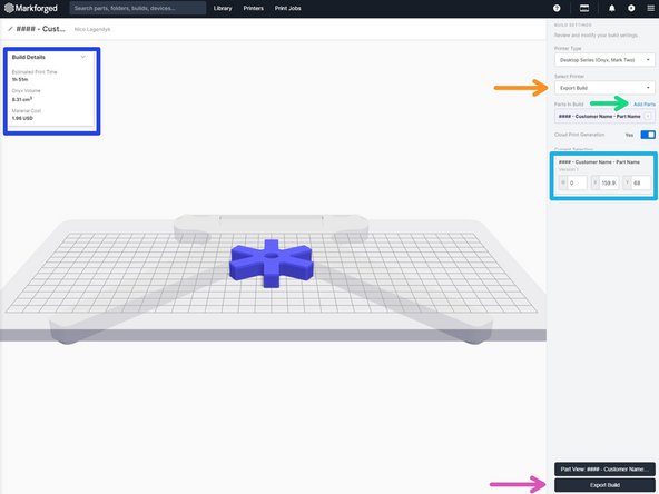 Selecting &quot;Print&quot; will bring up the job creation screen
