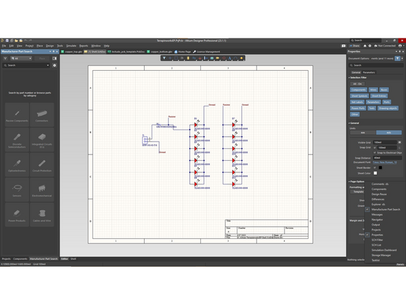 The Manufacturer Part Search(MSP) panel can be accessed in the bottom right corner of the screen where it says panels, and selecting the necessary ones.  The MSP panel is the most useful panel as it allows you to put down real life components