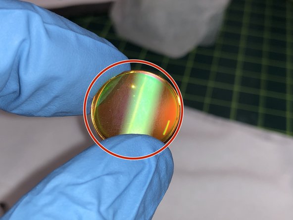 Inspect the lens. The lens should be clean and free of any dust or smudges.