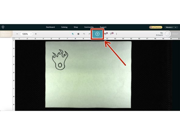 One nice feature of the GF is being able to draw a design and scan it using the GF embedded camera
