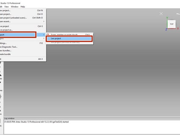 For processing Artec Leo scan result, Artec studio 13 or newer is needed