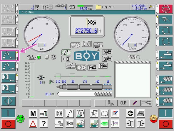 The ejector pins should fully extend past the mold cavity and mud plate surface.