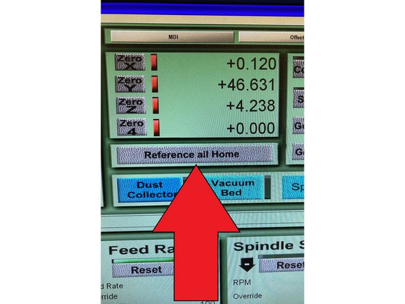 Click on the &quot;Reference All Home&quot; to zero out the ez router to its end stops/limit switches