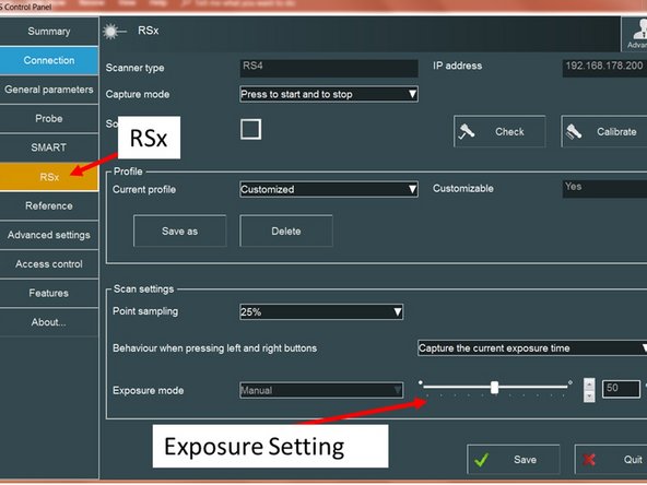 For scanning multi color part, you will need to adjust the exposure limit accordingly via RDS control panel