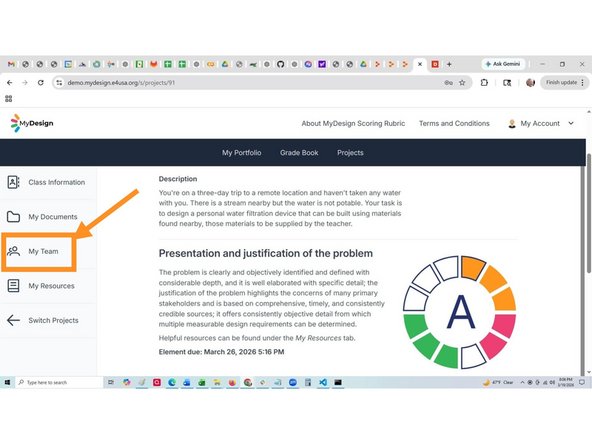Select anywhere within the desired project card