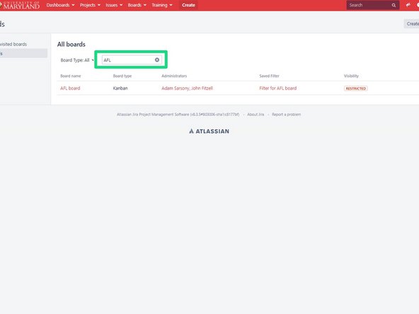 Once you've opened the list click on view all boards to locate your labs board.