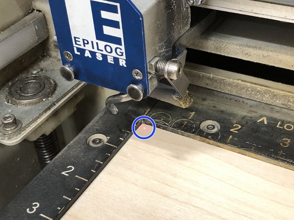 This is now the new home position and the Epilog will always start a job from this position.