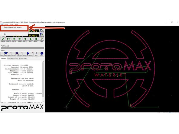 Go to FILE and select &quot;Open (change path file)&quot;
