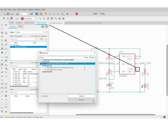Errors (1) - These warrant you taking a careful look at.  Anything here could very well cause your circuit to fail.