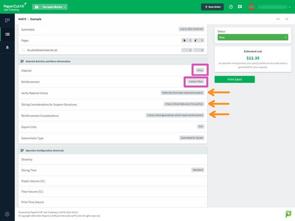 If the file is not in the .stl format, send them a message requesting the correct file type in the integrated comment section below