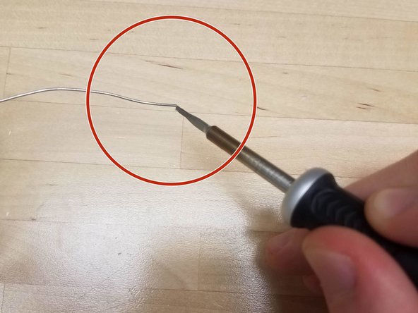 Tinning the tip is the process of adding a little bit of solder to the tip of the iron