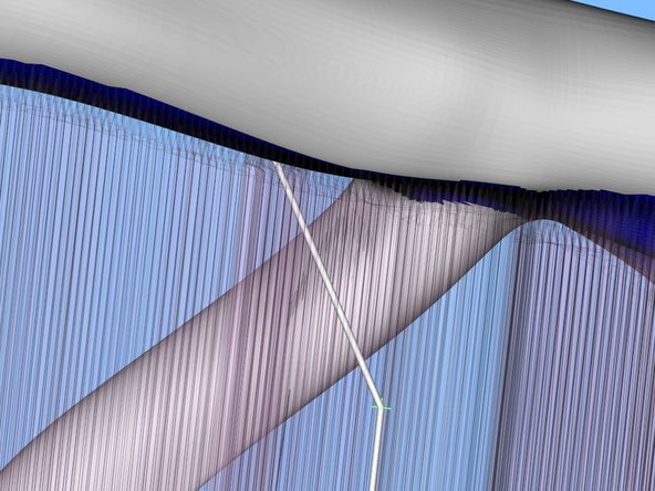 Once in deformation mode, the support will become transparent and a thin grey column will appear at some point in the midst of the support.