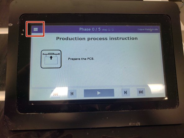 We have to tell the machine that bath 5 has been filtered so that it can reset its internal timer
