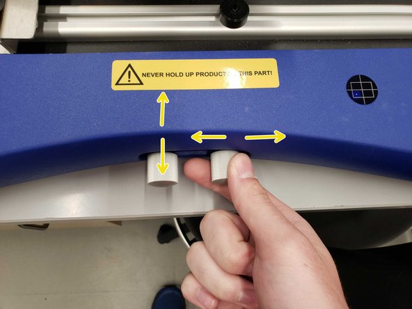 Move the component over to its location on the PCB and lower it as close as you can without touching the board. Turn the brake on.
