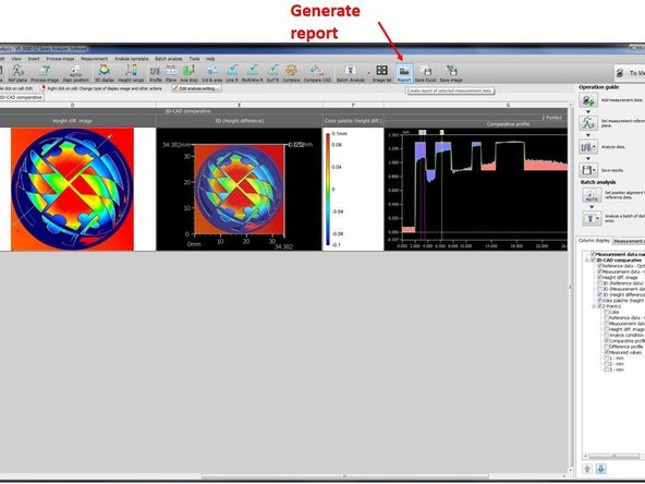 The comparison actions you did in the previous step will be shown in the analyzer window (See the first figure)