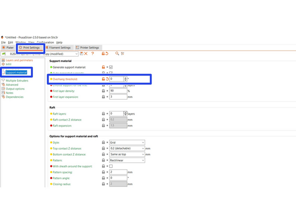 Changing this value is a quick way to adjust the amount of generated supports.