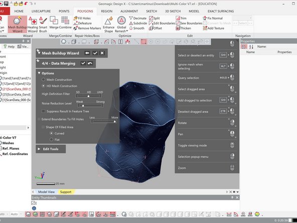 Below are some example of the merging result based on different noise reduction level