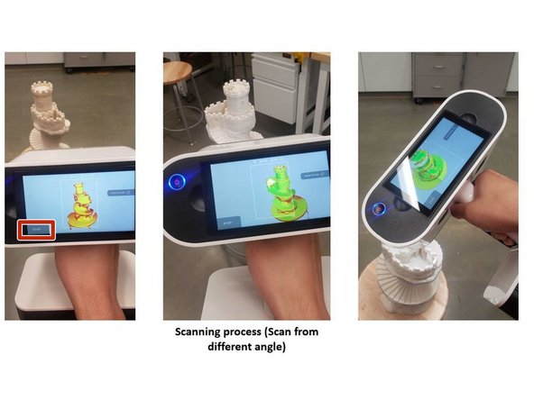 Tap the scan button on the screen