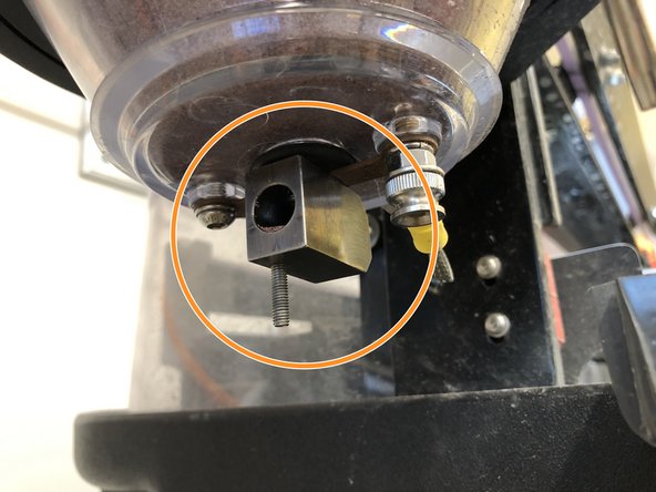 Remove the temporary blue stopper and replace it with the cleaned, dried, abrasive granit block.