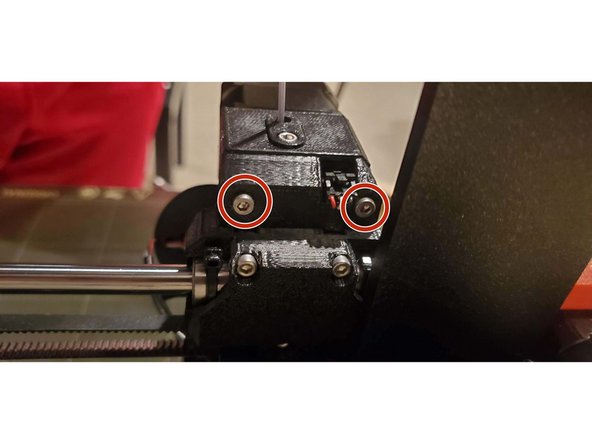 Two (2) screws of the extruder fan