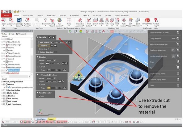 First, generate a cross section sketch of the hole