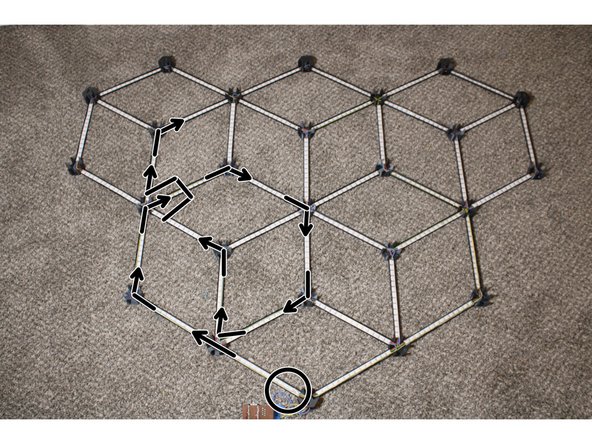 Follow the arrow to the next strip. Solder the DO wire to that strip's DI pad, and the CO wire to the CI pad.