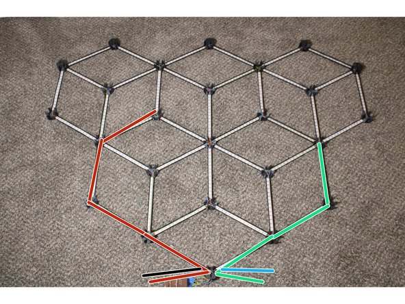 Some strips need to be connected with long wires run over other strips. Use hot glue to tack these out of the way so they don't block LED's or interfere with the diffusers.