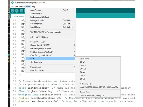 Upload the firmware. Allow the ESP32 to reboot and connect to the network.