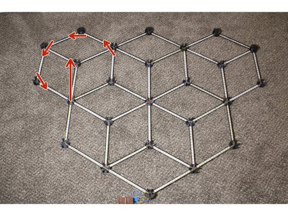 Solder the DO pin of each strip to the DI pin of the next strip. Repeat, soldering CO to CI.