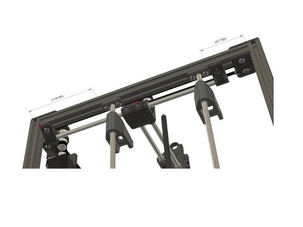 Use calipers to measure 8mm rod placement.