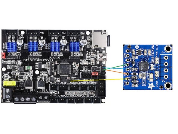 We will be taking MISO, MOSI, and SCK from the SPI1 header. CS will be taken from the TFT header. (Image 1)
