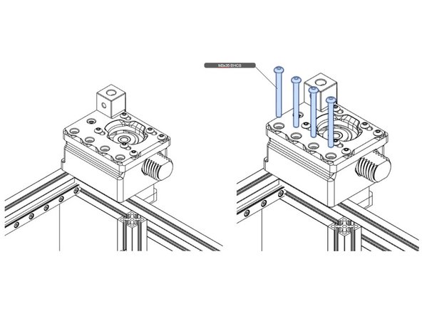 After having assembled both drive units, attach them to the frame, as shown. This is one of the times when you will discover whether you followed all the pre-insertion nut instructions in previous parts of the guide.
