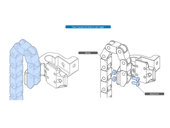 From the drag chain remove the mounting end anchor, plus one or two links. Set aside the rest of the chain.