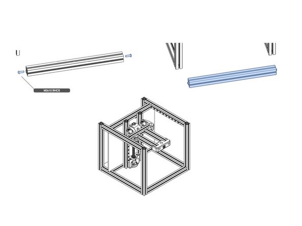 Install the end screws for the blind joint, and slide into position. Tighten loosely, as final tightening will be done in the frame alignment section.